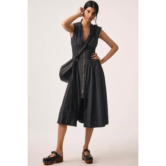 maeve asymmetrical fit & flare mini dress Maeve Pleated Midi Dress: Floral Midi Dress, Sundress, Plisse Dress, Blue  Midi, Green Midi, Summer Dress main image 0